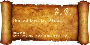 Herschkovits Vidor névjegykártya